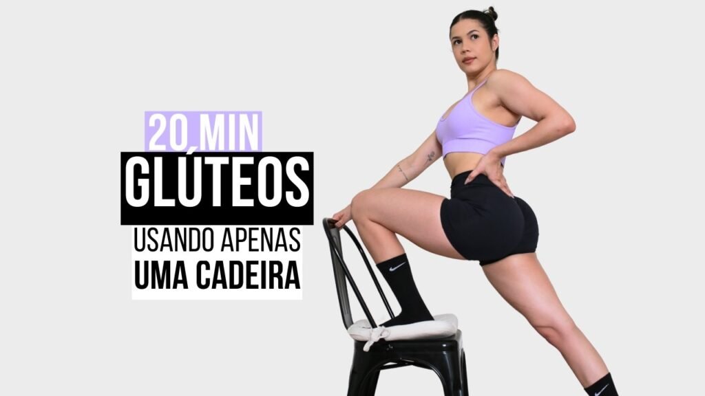 Glúteo empinado em casa usando apenas uma cadeira!