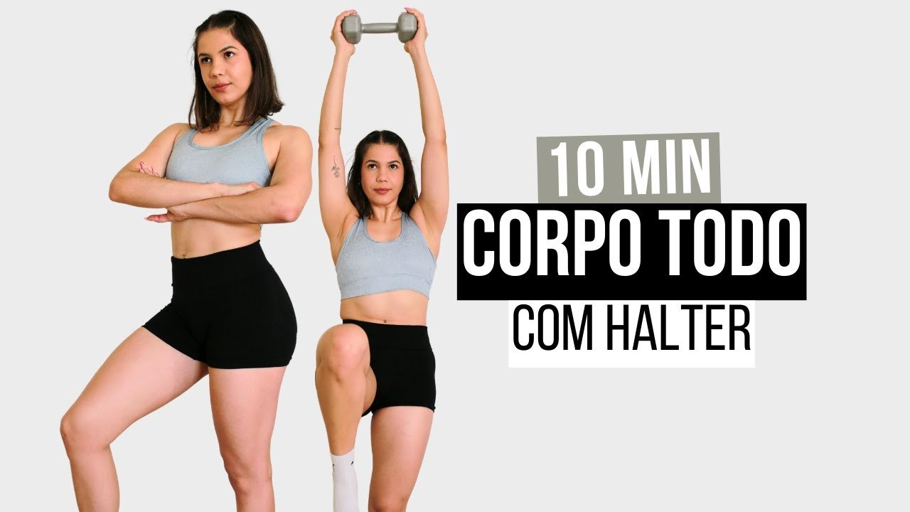 TREINO PARA TONIFICAR O CORPO TODO COM HALTERES | 10MIN TREINO EM CASA PARA DEFINIR O CORPO E SECAR - Treino CoreFit